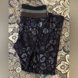 Athleta Elation 7/8 Tight in Black and Green